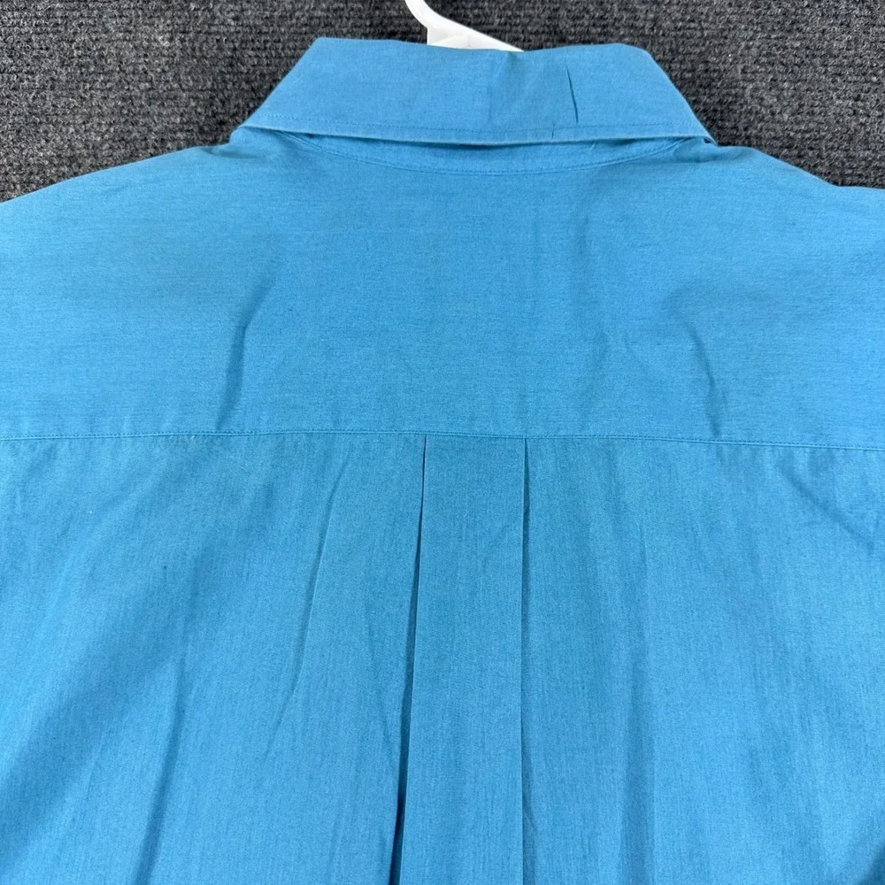 Banana Republic Button Down Mens L Large Turquoise Blue Long Sleeve Cotton Shirt